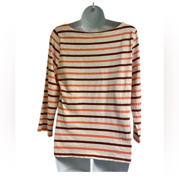 J. Crew Striped Painter Tee _ Orange Multi _ Medium - Picture 3 of 6